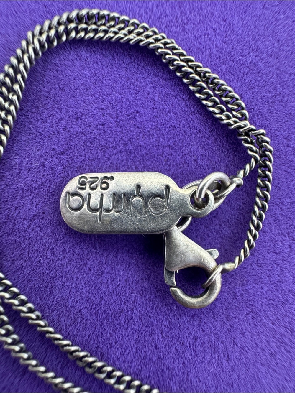 💛 Sterling Silver Pyrrha “M” Monogram Wax Seal Necklace | Classic Designer - Picture 5 of 6